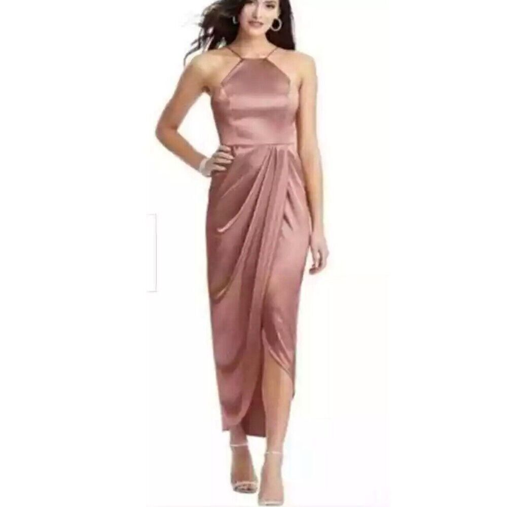 After Six Dress NWT Style 6829 Size 16-R Desert Rose Halter Midi. NWOT. 14